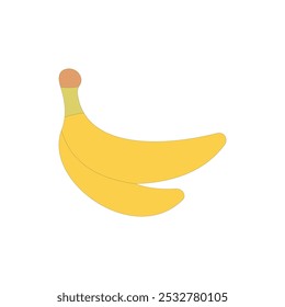 Banana Fruit vector illustration on white background. Juicy and bright summer fruit.