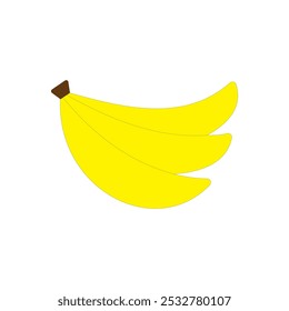 Banana Fruit vector illustration on white background. Juicy and bright summer fruit.