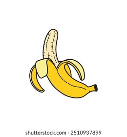 Vetor de fruta de banana, Ilustração de vetor de banana, Vetor de imagem de casca de banana, Imagem de banana de fruta exótica.