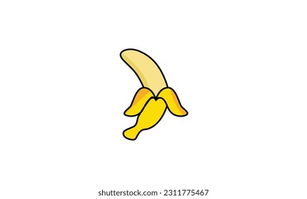 Diseño del logotipo del vector de la fruta banana