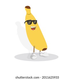 banana fruit vector with unique glasses style eps 10