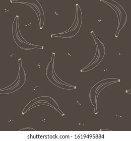 Banana fruit vitamin seamless pattern. Vector illustration