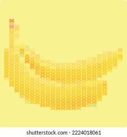 Banana Fruit in X Pixel , logo, vector, illustration