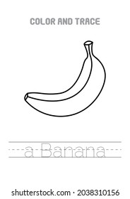 banana fruits coloring pages isolated education preschool kindergarten early learning education
