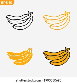 banana fruits icon symbol template for graphic and web design collection logo vector illustration