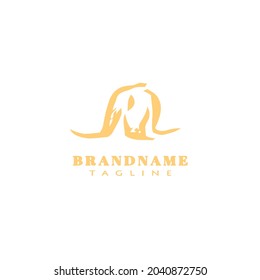 banana fruits logo icon cartoon design template modern black flat illustration