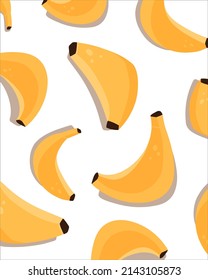 Banana fruits stylish fresh cute warm colored poster with shading and light for printing or covering notebook, case, paper