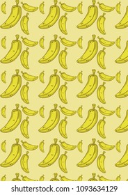 banana funk pattern background a4