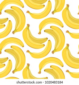 Banana geometric seamless pattern in 80s, 90s style. Wrapping paper, gift card, poster, banner design. Home decor, modern textile print. Vector illustration