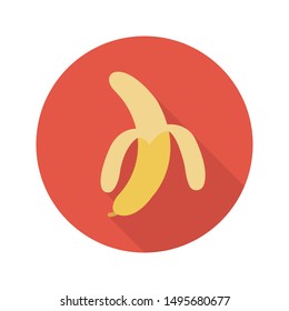 banana glyph flat vector icon