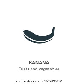 Banana glyph icon vector on white background. Flat vector banana icon symbol sign from modern fruits collection for mobile concept and web apps design.
