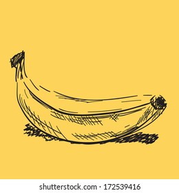 Banana hand draw