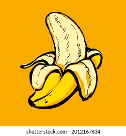 fruta vectorial dibujada a mano en banana