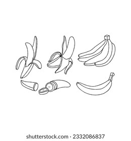 banana hand drawn doodle illustrations vector set