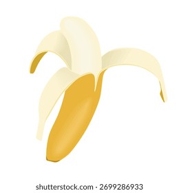Banana - hand drawn isometric vector illustration.