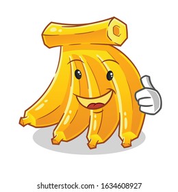 banana happy thumbs up cartoon. cute cartoon mascot vector
