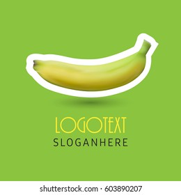 Banana and healthy fruit design on green, vector illustration.