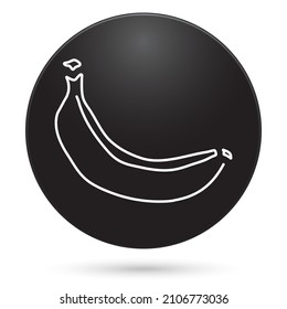 banana icon, black circle button, vector illustration.