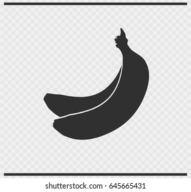 Banana Icon Black Color On Transparent Background