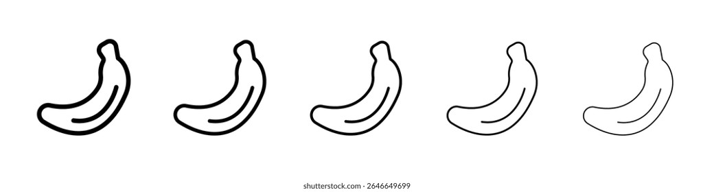 Icono de plátano signo de Vector blanco y negro