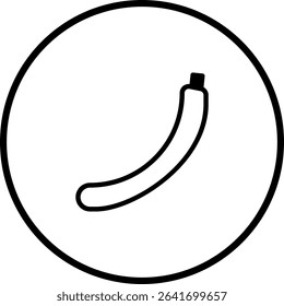 Banana Icon in Circle: Simple Illustration of a Fruit Symbol for Various Uses