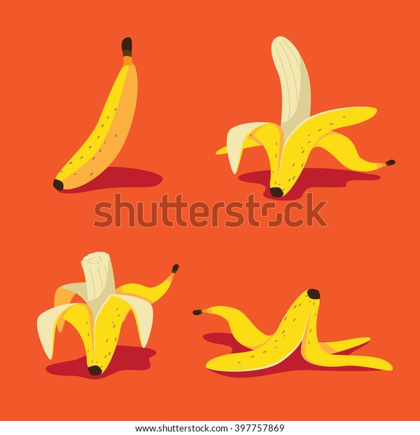 Banana icon collection.\
EPS 10 vector.