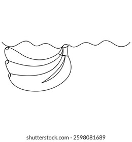 Banana  icon   continuous one line drawing of outline vector illustration 