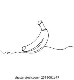 Banana  icon   continuous one line drawing of outline vector illustration 