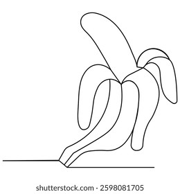 Banana  icon   continuous one line drawing of outline vector illustration 