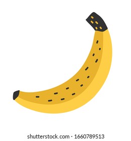 Banana icon, cute cartoon isolated illustration, vector drawing, modern minimal flat design style, vector illustration