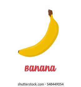 Banana icon in flat design on a white background. Vector illustration