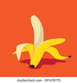 Banana icon flat design pop art illustration. EPS 10 vector.