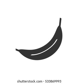 Banana icon flat. Illustration isolated on white background. Vector grey sign symbol