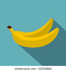 Banana icon. Flat illustration of banana vector icon for web isolated on baby blue background