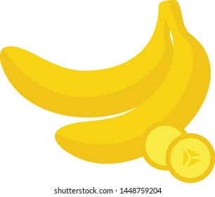 Banana icon in flat style. Isolated object. Vector illustration.
