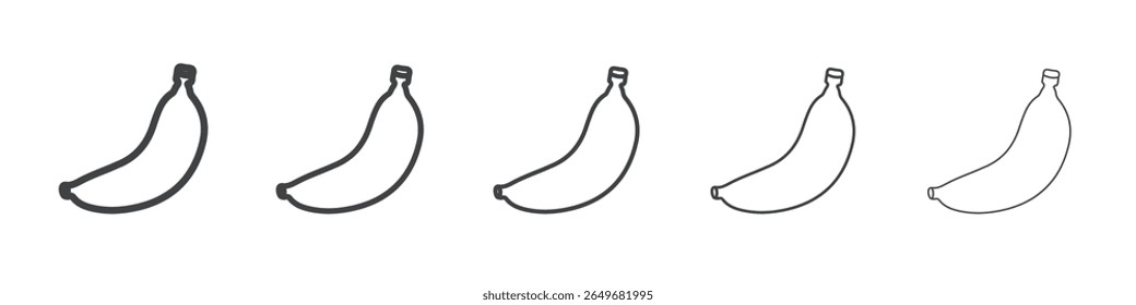 Icono de plátano Símbolo de ilustración delgada plana