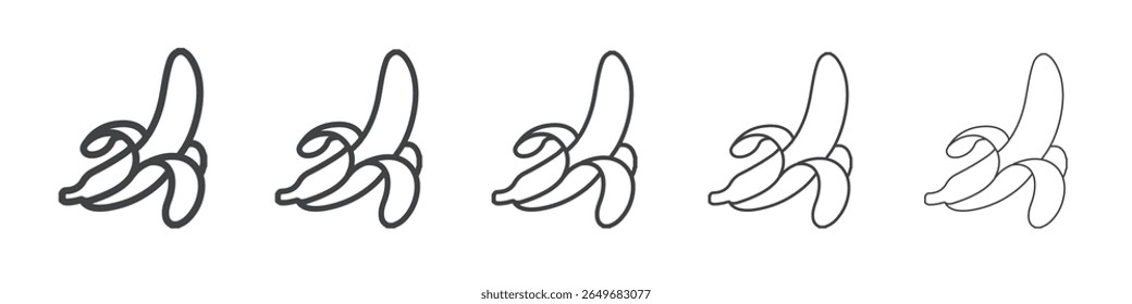 banana icon flat thin illustration symbol