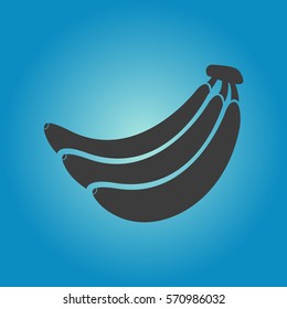 Banana icon. Flat vector illustration in black on white background. EPS 10