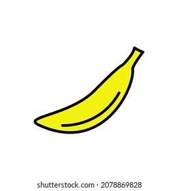 icono del plátano. banana amarilla plana