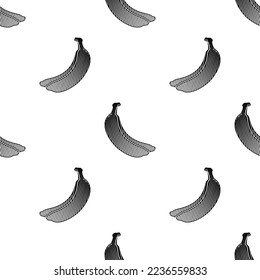 Banana Icon, Banana Fruit Seamless Pattern Vector Art Illustration
