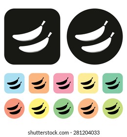 Banana icon. Fruit icon. Vector