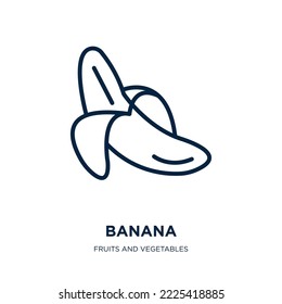 banana icon from fruits and vegetables collection. Thin linear banana, food, healthy outline icon isolated on white background. Line vector banana sign, symbol for web and mobile