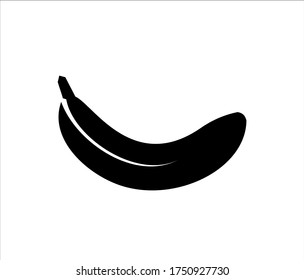 Banana icon in glyph style, vector isolated on white.