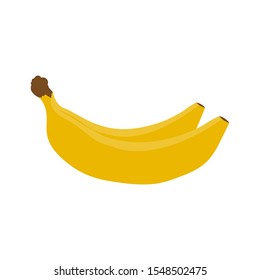 banana icon, isolated, black on the white background. Vector