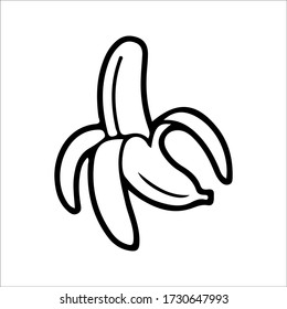 banana icon, isolated, black on the white background. Vector.EPS 10