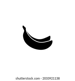 Banana icon, isolated, black on the white background. Vector
