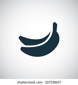 banana icon, isolated, black on the white background. Vector