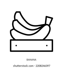 banana icon. Line Art Style Design Isolated On White Background