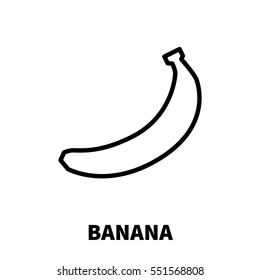 Banana icon or logo in modern line style. High quality black outline pictogram for web site design and mobile apps. Vector illustration on a white background.