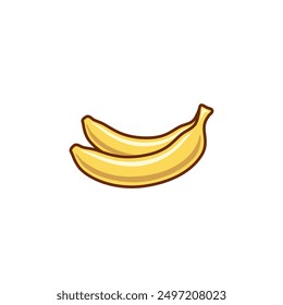 Banana icon. Logo template. Fruit icon. Ripe fruit. Fresh fruits. Food icon. Symbol of vegetarianism. Healthy food. Proper nutrition. Delicious fresh fruit. Banana sign. Two bananas.